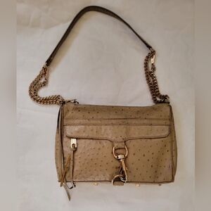 REBECCA MINKOFF Tan Leather Ostrich MAC Bag